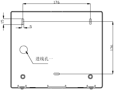轉換開關采用壁掛式安裝，安裝孔位置和安裝孔距